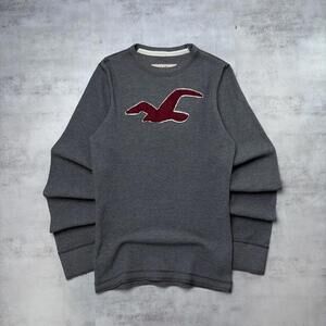 Y2K Grey Hollister Surf Grunge Long Sleeve Thermal Shirt